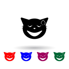 at last, tired cat multi color icon. Elements of cat smile set. Simple icon for websites, web design, mobile app, info graphics