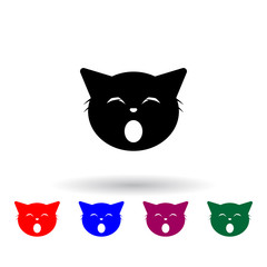 happy , ouuu cat multi color icon. Elements of cat smile set. Simple icon for websites, web design, mobile app, info graphics