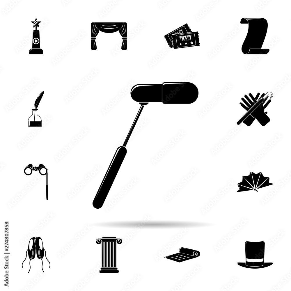 Poster microphone for filming icon. universal set of cinema and teatr for website design and development, a