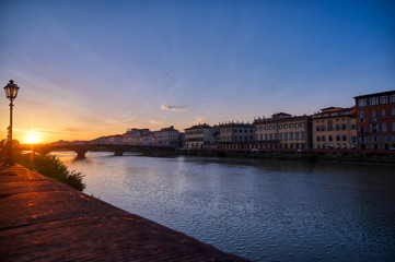 Obraz premium Florence, along the Arno River, in the Tuscany region of Italy.