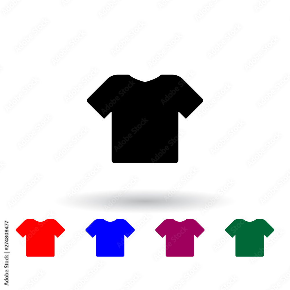 Poster t-shirt multi color icon. elements of clothes set. simple icon for websites, web design, mobile app,