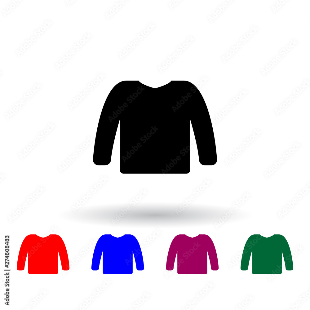 Poster pullover multi color icon. elements of clothes set. simple icon for websites, web design, mobile app