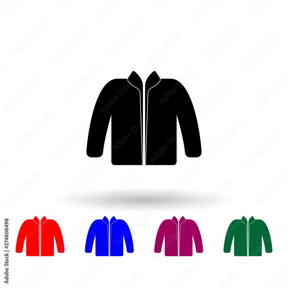 Poster jacket multi color icon. elements of clothes set. simple icon for websites, web design, mobile app, 