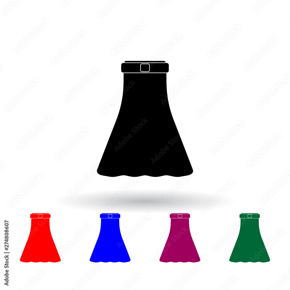 Aufkleber flared skirt multi color icon. elements of clothes set. simple icon for websites, web design, mobile