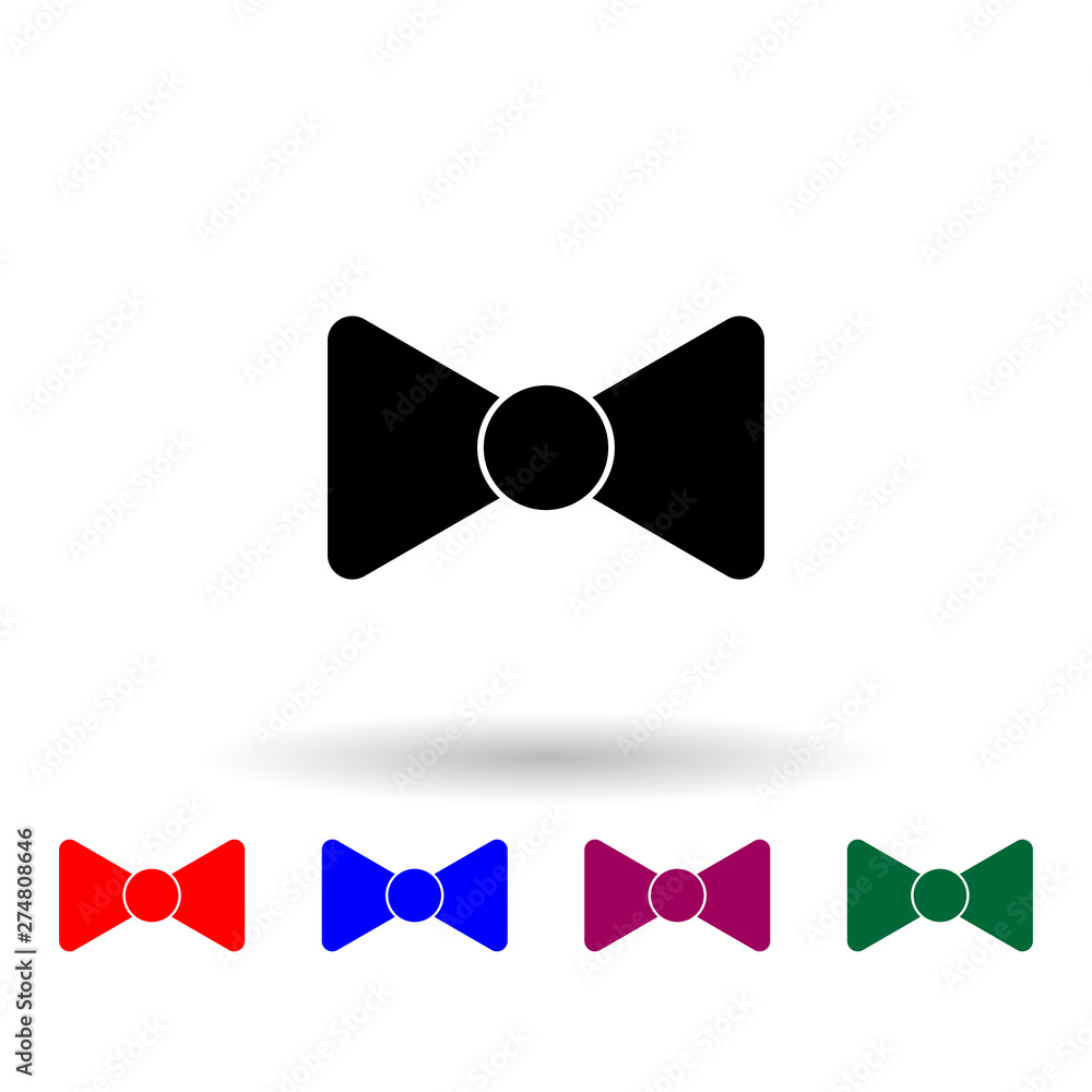 Poster the bow tie multi color icon. elements of clothes set. simple icon for websites, web design, mobile 