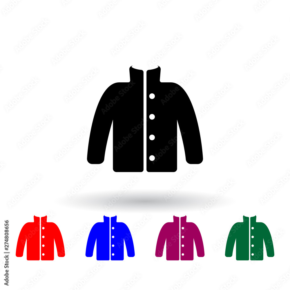 Poster jacket multi color icon. elements of clothes set. simple icon for websites, web design, mobile app, 