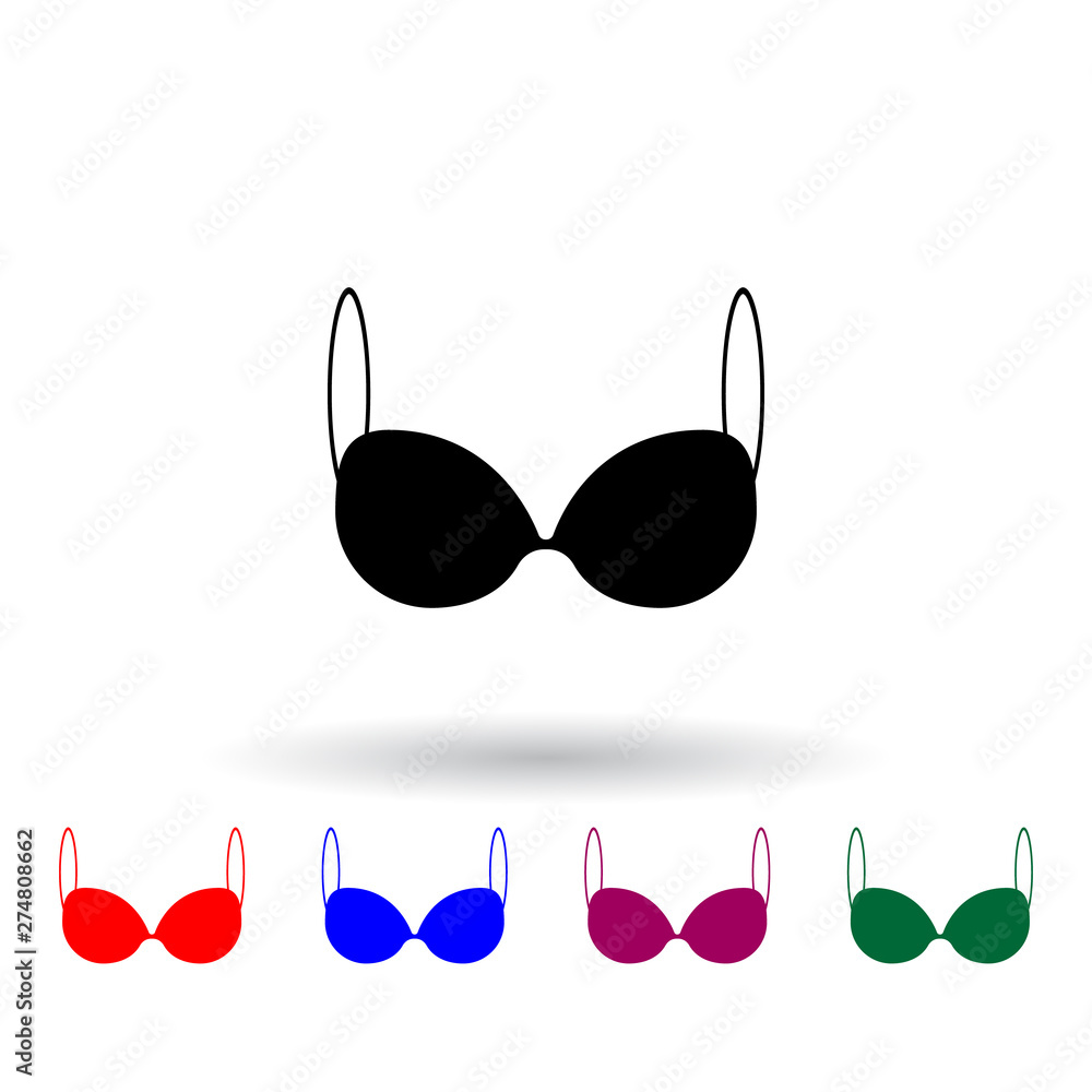 Poster bra multi color icon. elements of clothes set. simple icon for websites, web design, mobile app, inf