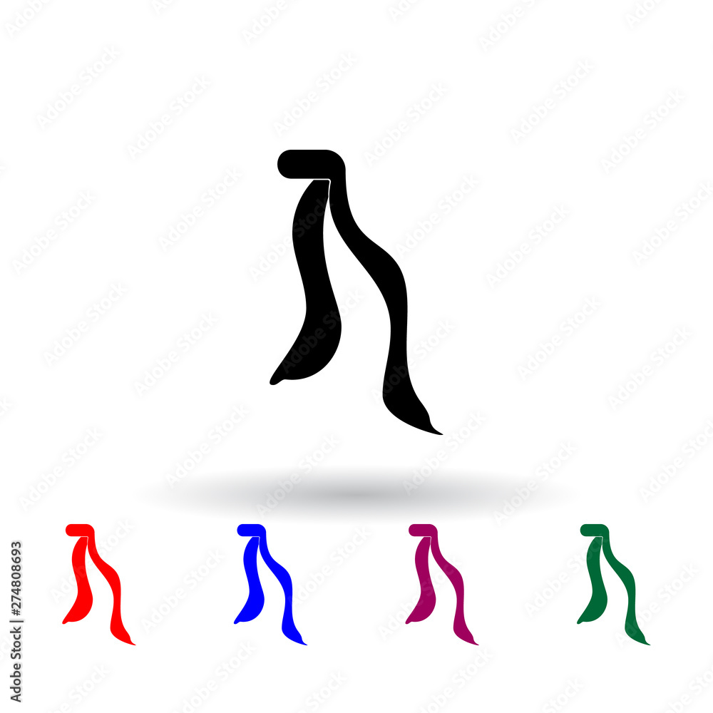 Poster scarf multi color icon. elements of clothes set. simple icon for websites, web design, mobile app, i
