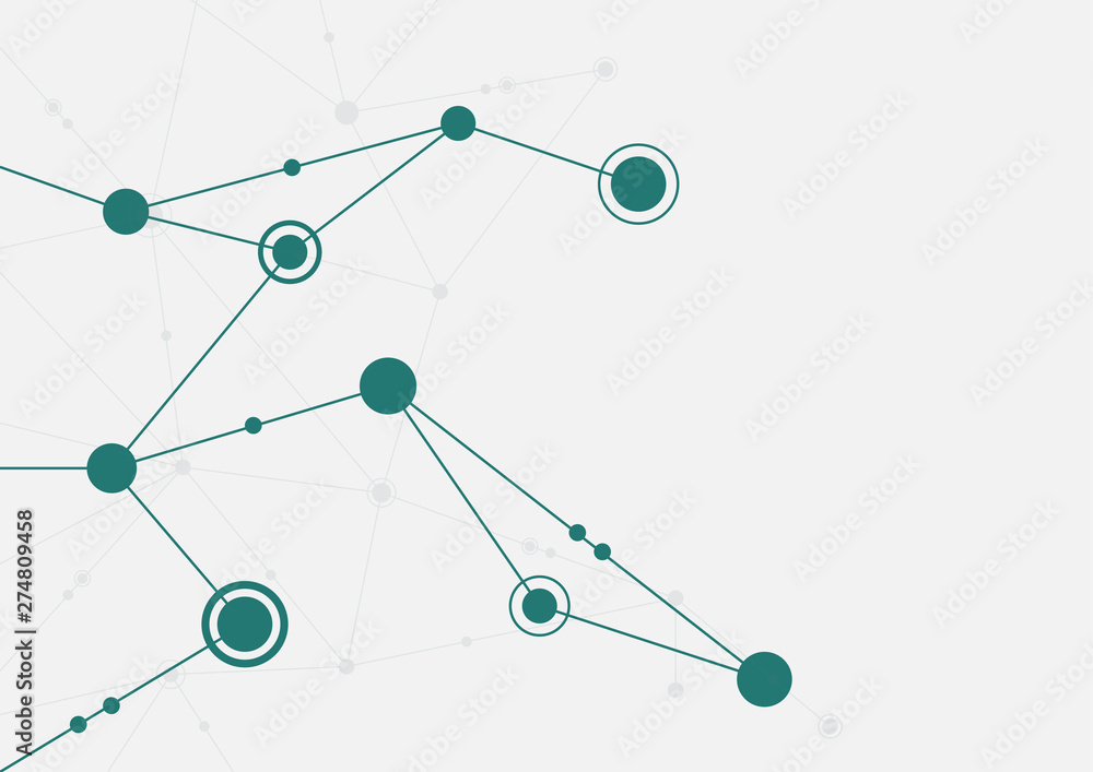 Poster Abstract geometric connect lines and dots.Simple technology graphic background.Illustration Vector design Network and Connection concept.