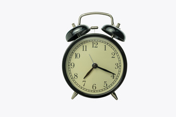 alarm clock isolated on white background with clipping path