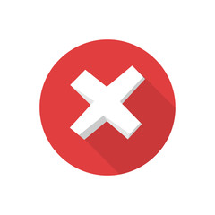 X cross checkmark vector icon