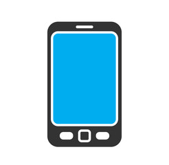 Smartphone related icon on background for graphic and web design. Simple illustration. Internet concept symbol for website button or mobile app.