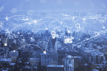 Digital marketing. Business using modern interface payments online shopping communication and icon customer network connection on virtual screen. Business innovation technology 5G concept