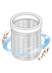 洗濯機 洗濯槽 裏側 イラスト 掃除 きれい 汚れ カビ 除菌 洗浄  separate layer vector