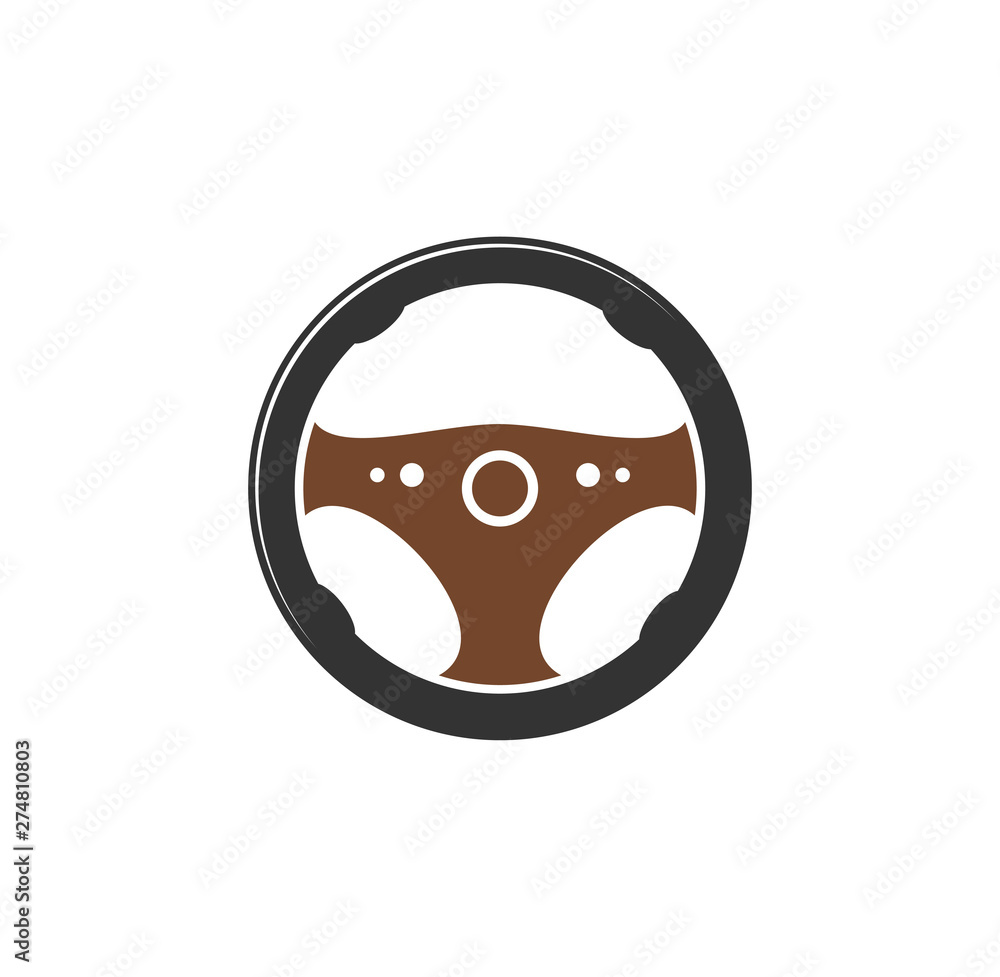Poster steering wheel icon on background for graphic and web design. simple illustration. internet concept 