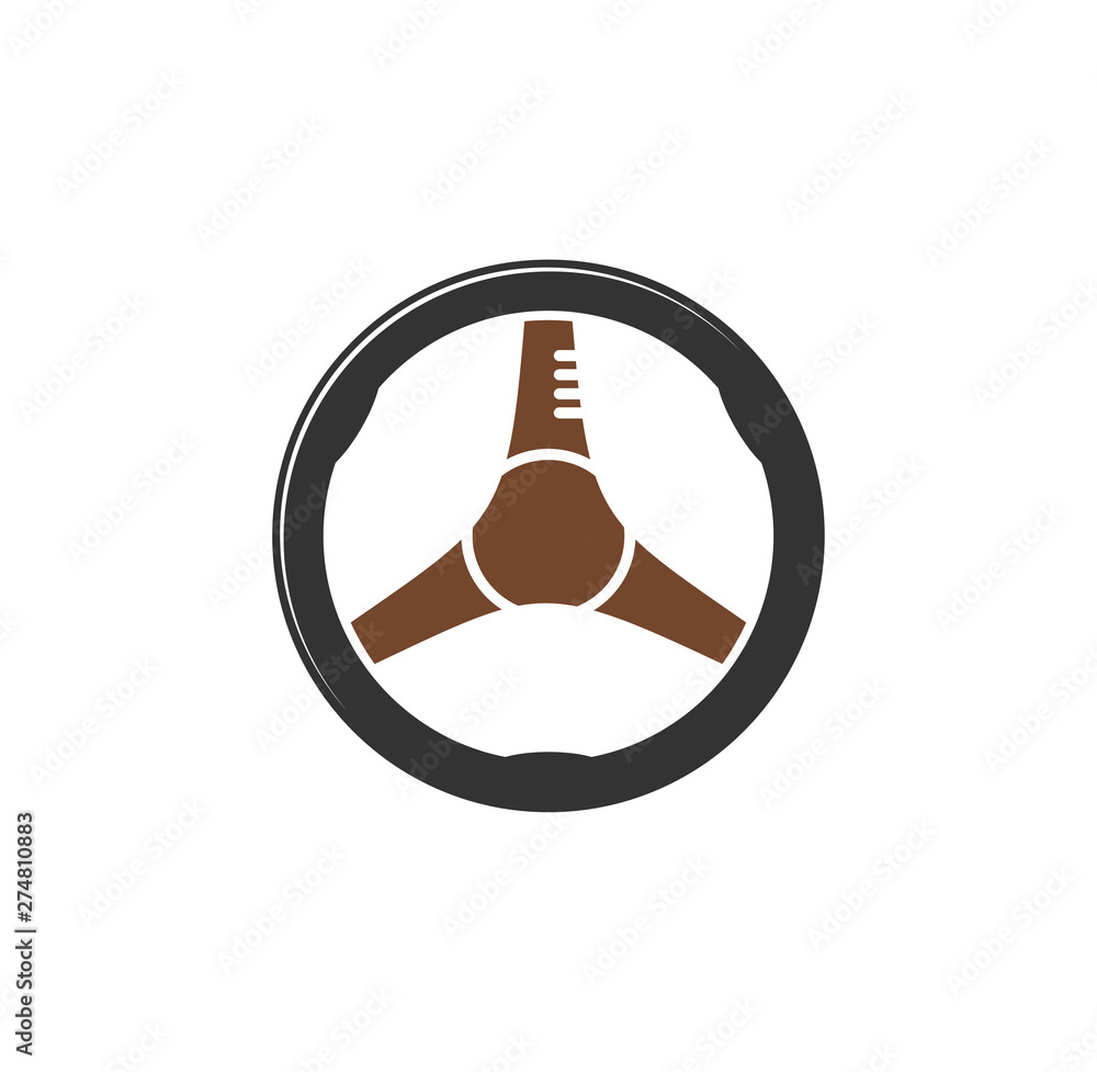 Poster steering wheel icon on background for graphic and web design. simple illustration. internet concept 
