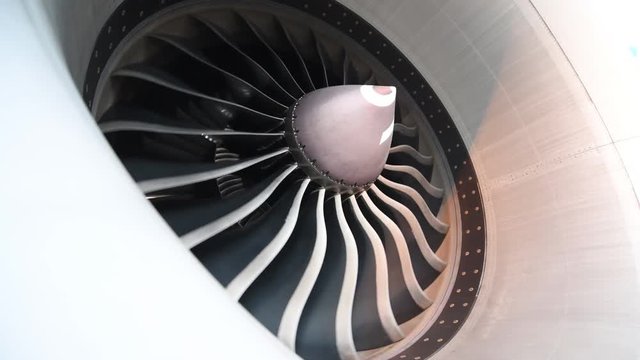 Jet engine - Turbine blades of airplane
