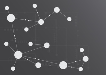 Abstract geometric connect lines and dots.Simple technology graphic background.Illustration Vector design Network and Connection concept.