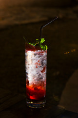 Strawberry soda cocktail refreshment drink