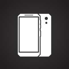 Smartphone related icon on background for graphic and web design. Simple illustration. Internet concept symbol for website button or mobile app.