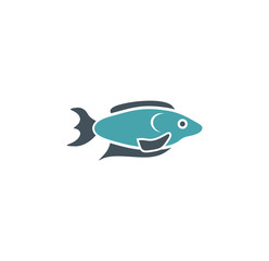 Fish related icon on background for graphic and web design. Simple illustration. Internet concept symbol for website button or mobile app.