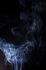 Smoke on a black background.