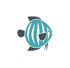 Fish related icon on background for graphic and web design. Simple illustration. Internet concept symbol for website button or mobile app.