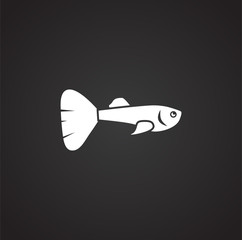 Fish related icon on background for graphic and web design. Simple illustration. Internet concept symbol for website button or mobile app.