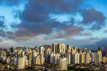 Building wall in the big city. Sao Paulo city Brazil, South America. 