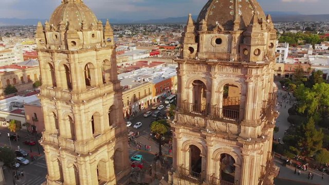 Durango Mexico Cathedral Drone Footage Sunset
