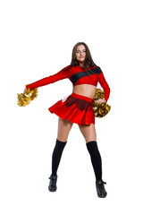 Fototapeta premium girl in dance costume shows dance