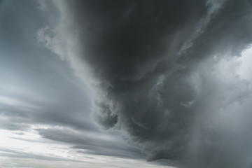 Stormy clouds and dark sky before rain