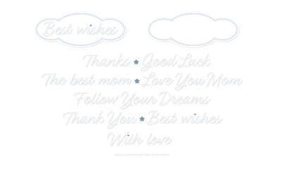 Lettering. Wishes for the holiday and every day. Imitation handmade, needlework. Vector, separate elements on a white background.