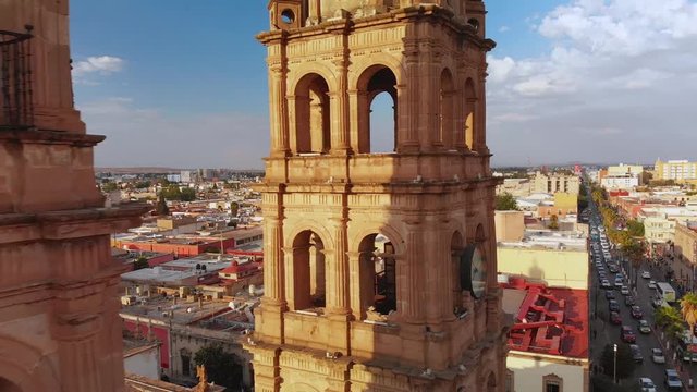 Durango Mexico Cathedral Drone Footage Sunset