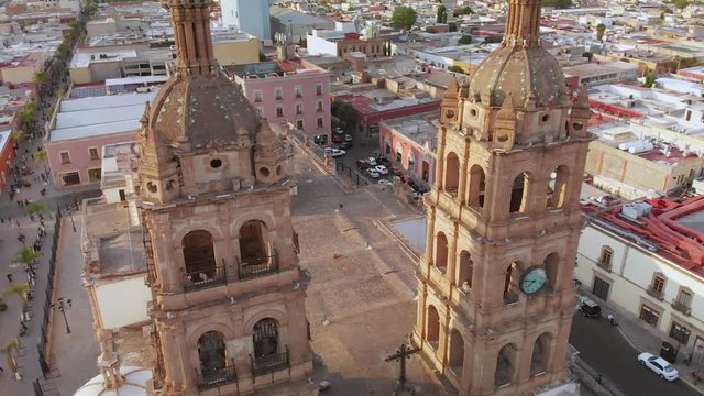 Durango Mexico Cathedral Drone Footage Sunset