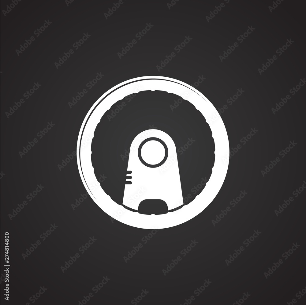 Poster steering wheel icon on background for graphic and web design. simple illustration. internet concept 