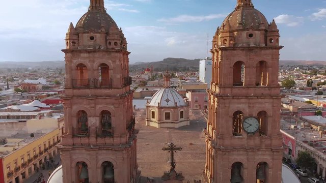 Durango Mexico Cathedral Drone Footage Sunset