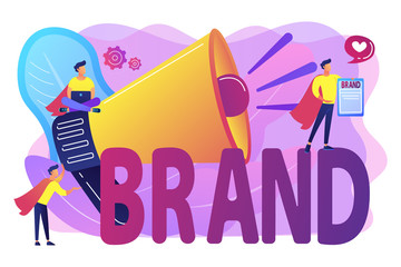 Company identity, marketing and promotional campaign. Personal brand, self-positioning, individual brand strategy, build your personal brand concept. Bright vibrant violet vector isolated illustration
