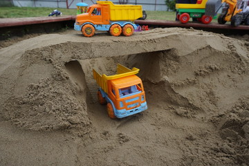 sandbox, kids truck, toys