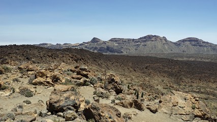 rough volcanic landscpae on teide volcano