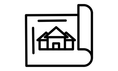  Blueprint roll outline icon vector image