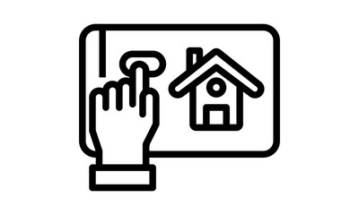 Online house shopping icon for digital real estate services