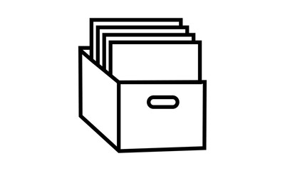 File cabinet thin line icon vector image 