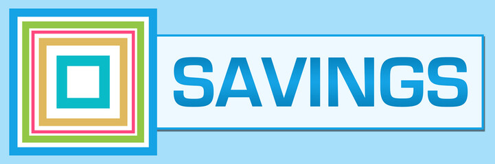 Savings Blue Colorful Squares Inside Horizontal 