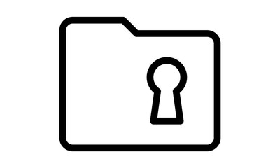 Folder lock icon. Data security concept vector illustration.