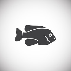 Fish related icon on background for graphic and web design. Simple illustration. Internet concept symbol for website button or mobile app.