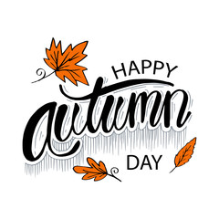 Happy autumn day. Hand drawing illustration. 