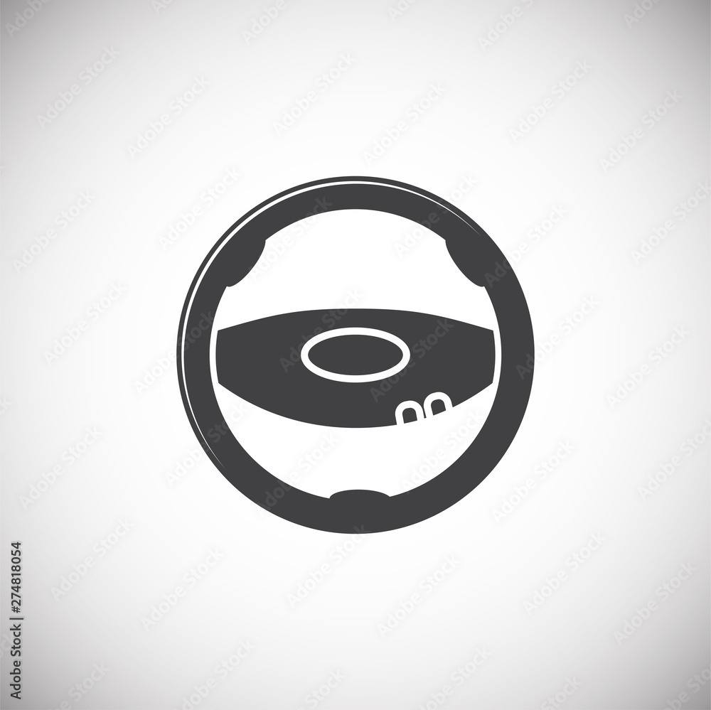 Poster steering wheel icon on background for graphic and web design. simple illustration. internet concept 