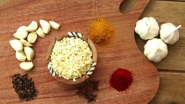 Vegetable cooking preparation chopping table top colourful tasty onion tomato herbs masala vegan