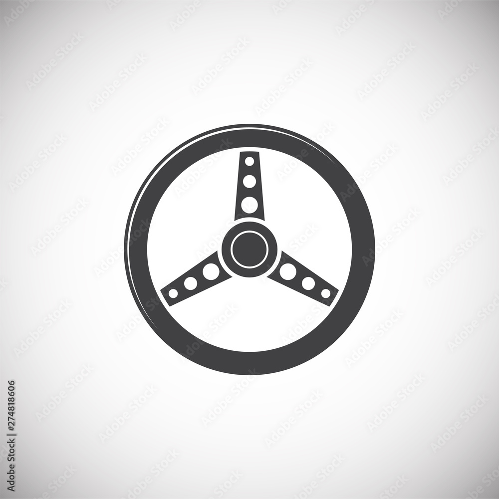 Poster steering wheel icon on background for graphic and web design. simple illustration. internet concept 